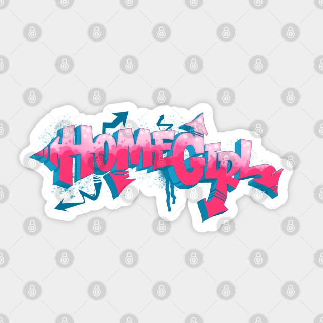 Homegirl Pink Graffiti Urban Street Art Logo Sticker by StephyTheGr8